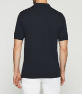 Gestreiftes Poloshirt aus Strick in Marine und Ecru GIANNI