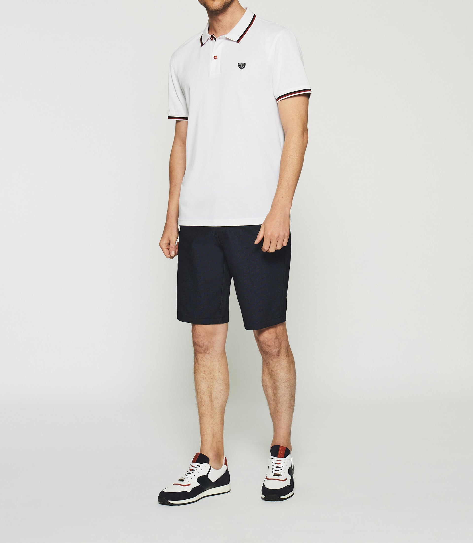 Plain polo shirt with white fantasy GILLES