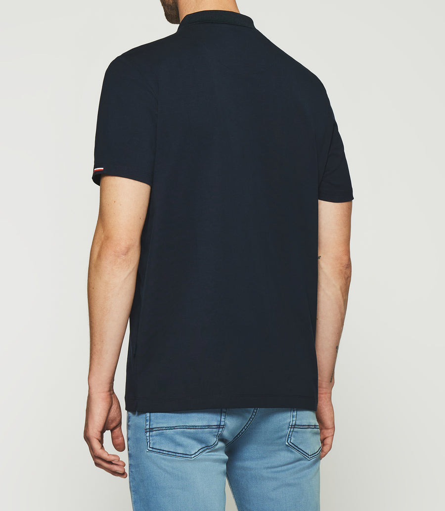 GREGORY plain polo shirt, short sleeves, navy