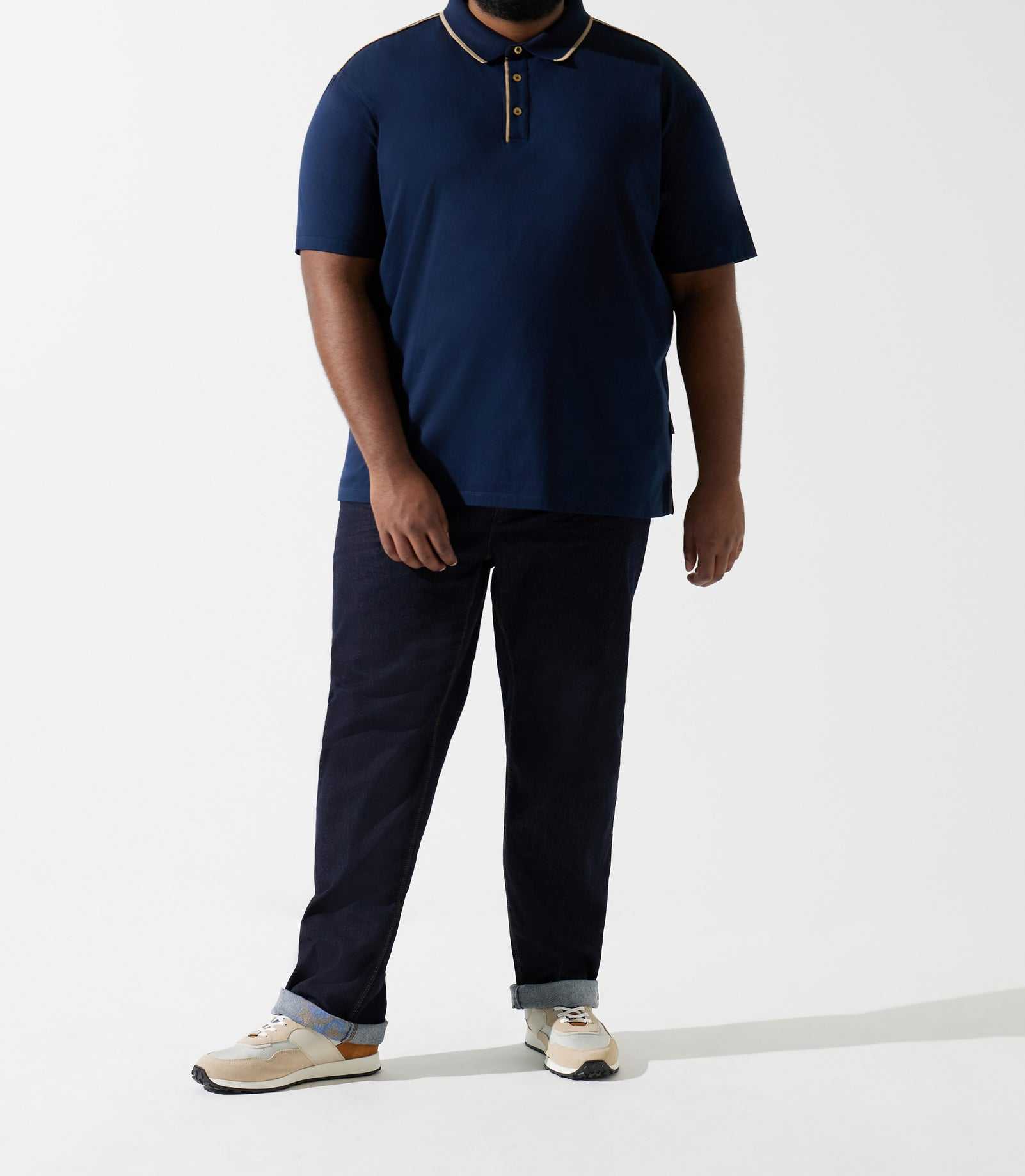 Plain navy polo shirt GUILLAUMEBT