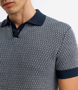 Polo en jacquard marine - IZAC