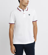 White stung mesh polo