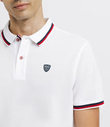 White stung mesh polo