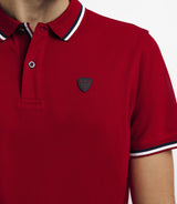 Red stitch polo shirt