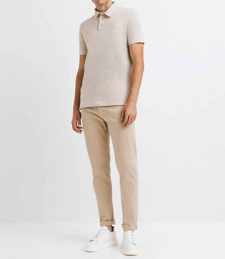 Polo shirt basic linen ECRU