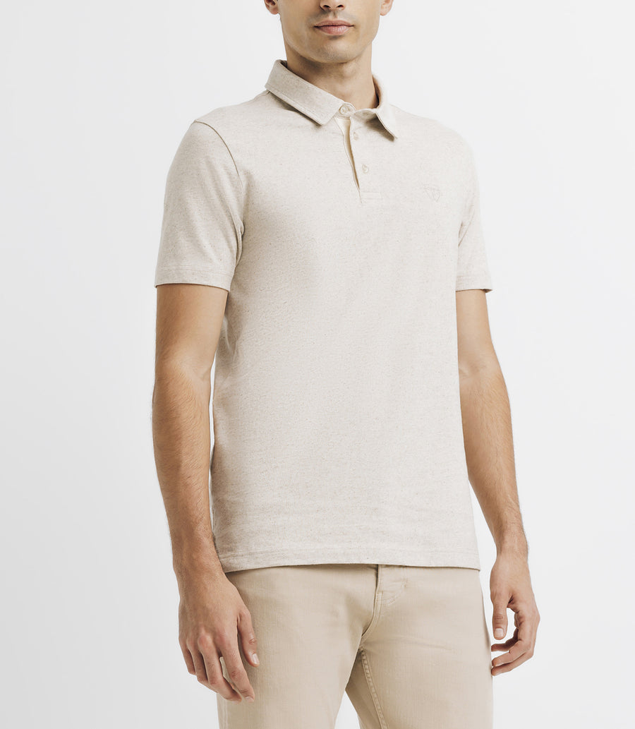 Polo shirt basic linen ECRU