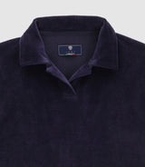 Open marine collar sponge polo shirt