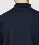 Navy jacquard polo shirt