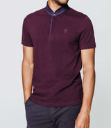 Eggplant cotton polo shirt