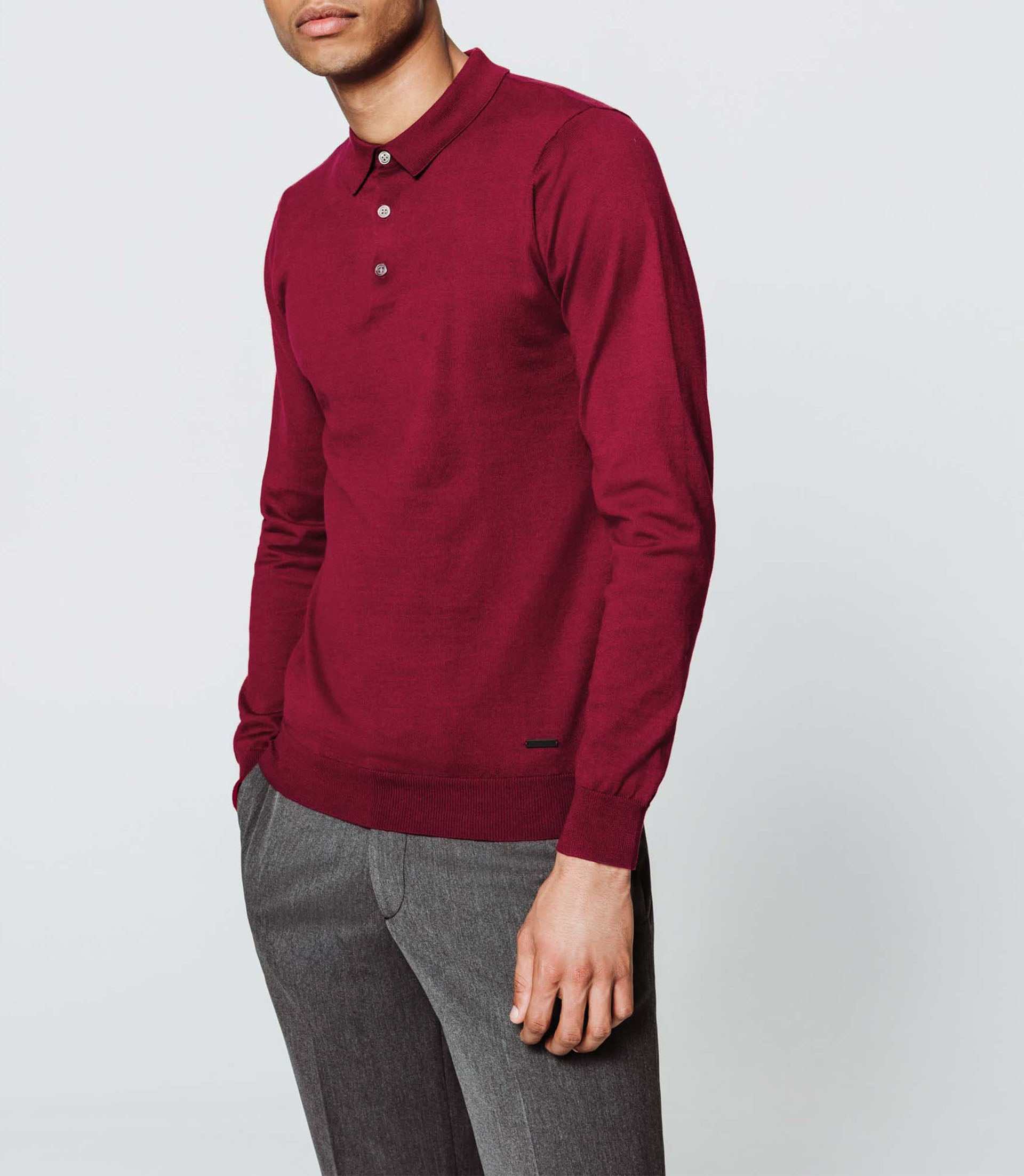 Unifarbenes Poloshirt in Bordeaux