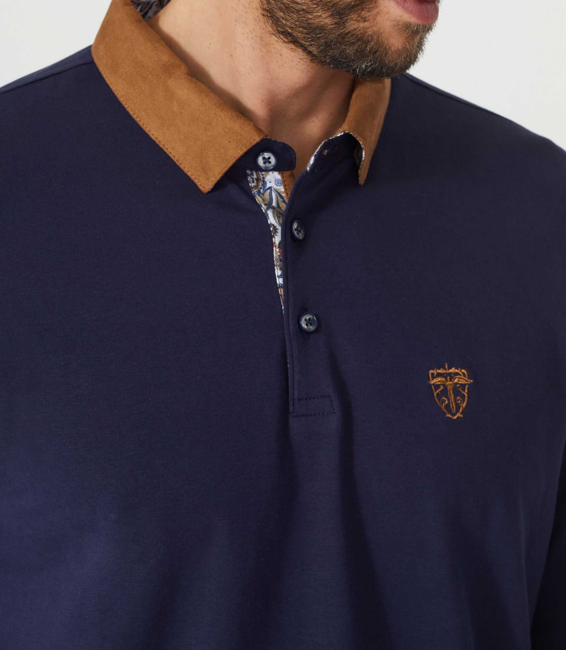 Dali" navy long sleeve polo