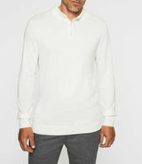 Long sleeve knitted polo shirt ecru NEIL