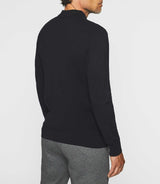 Navy long sleeve knit polo shirt NEIL