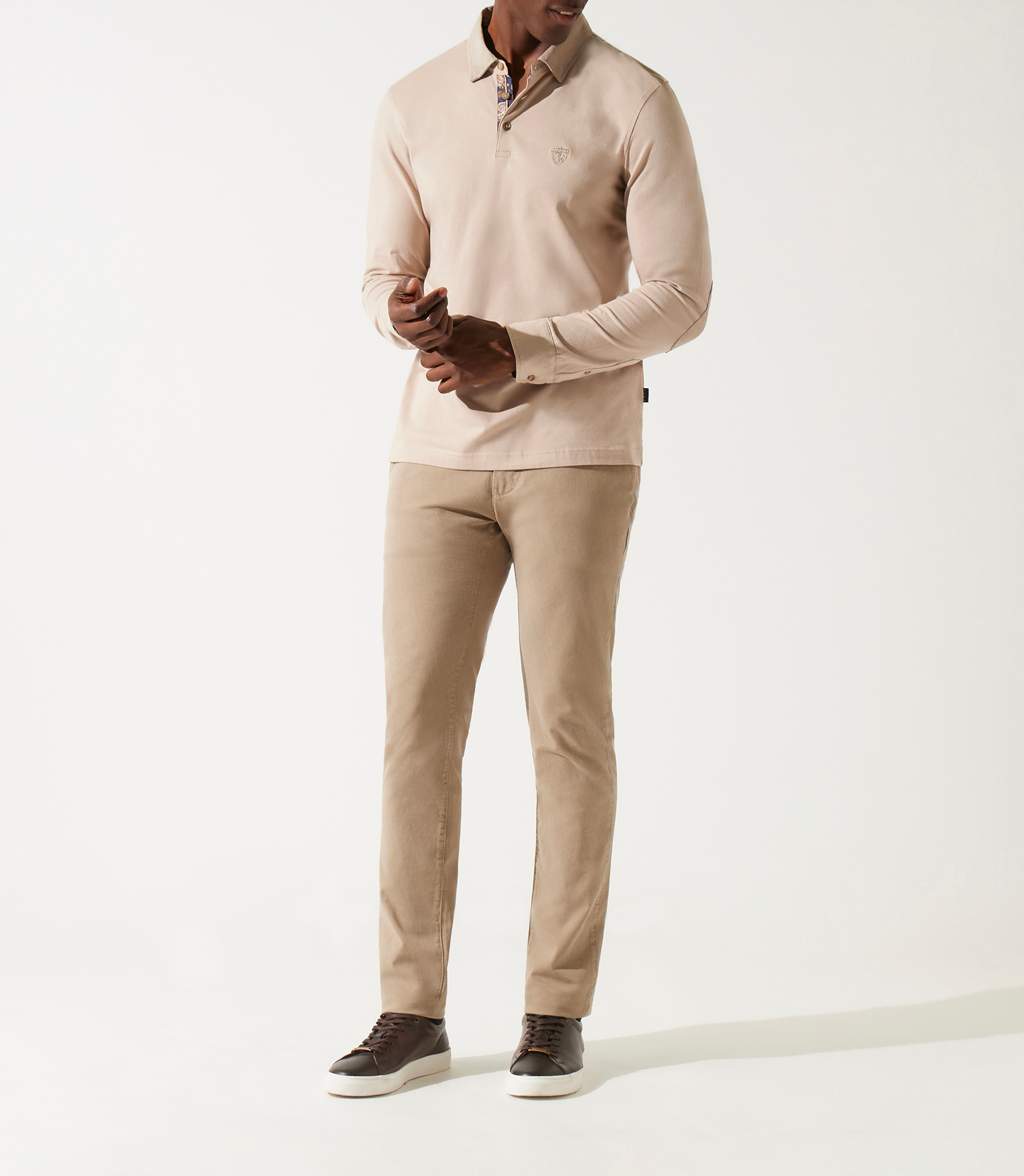 Beige Polo Long sleeves Beige GARA Swedish Color