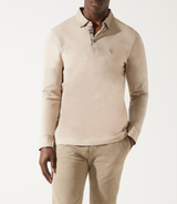 Polo beige manches longues col suède beige GARA