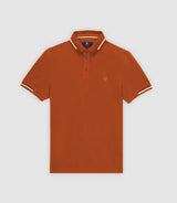 Polo col rayé manches courtes orange GREGORY IZAC