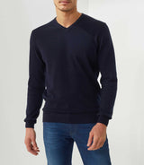 Nelson" navy V-neck sweater