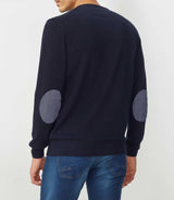 Nelson" navy V-neck sweater