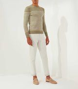 Fahri" kaki-beige round neck sweater