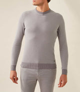 Pull col rond gris - blanc "Fapoleon" - IZAC