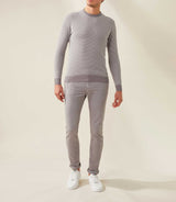 Fapoleon" grey-white round neck sweater