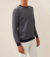 Pull col rond marine-blanc "Fapoleon"