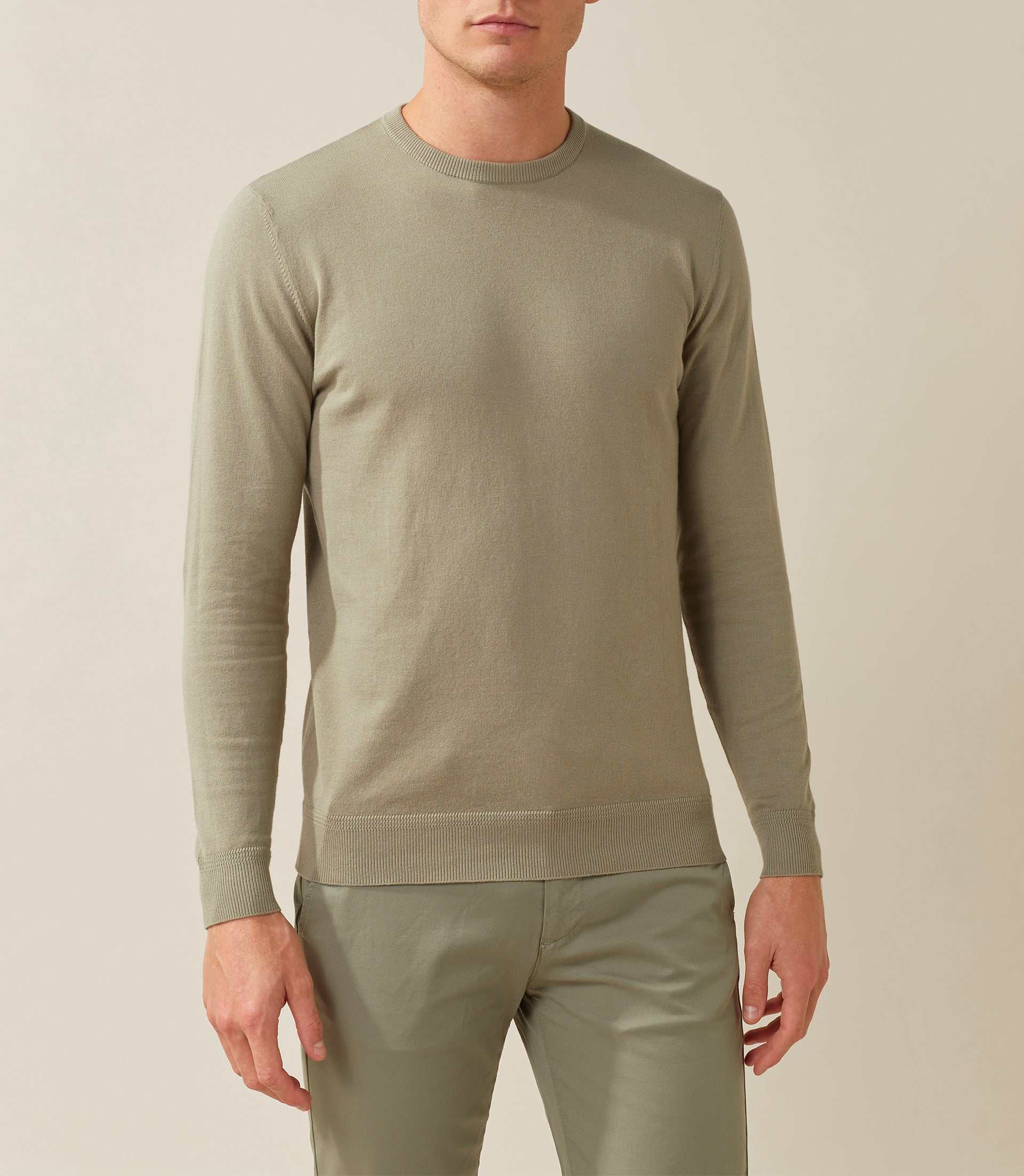 Pullover mit Rundhalsausschnitt khaki "Felix