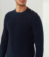 Fernand" navy round neck sweater