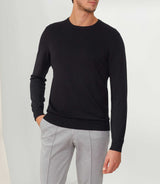 Fidele" black round neck sweater