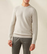 Pull col rond beige "Fino" - IZAC