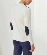 Flavi" ecru round neck sweater