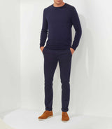 Flavi" navy round neck sweater