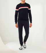 Furi" navy round neck sweater