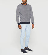 Damian" navy blue round neck sweater