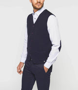 Divine" navy knit casual sleeveless vest