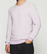 Round neck sweater purple and ecru DAMIAN