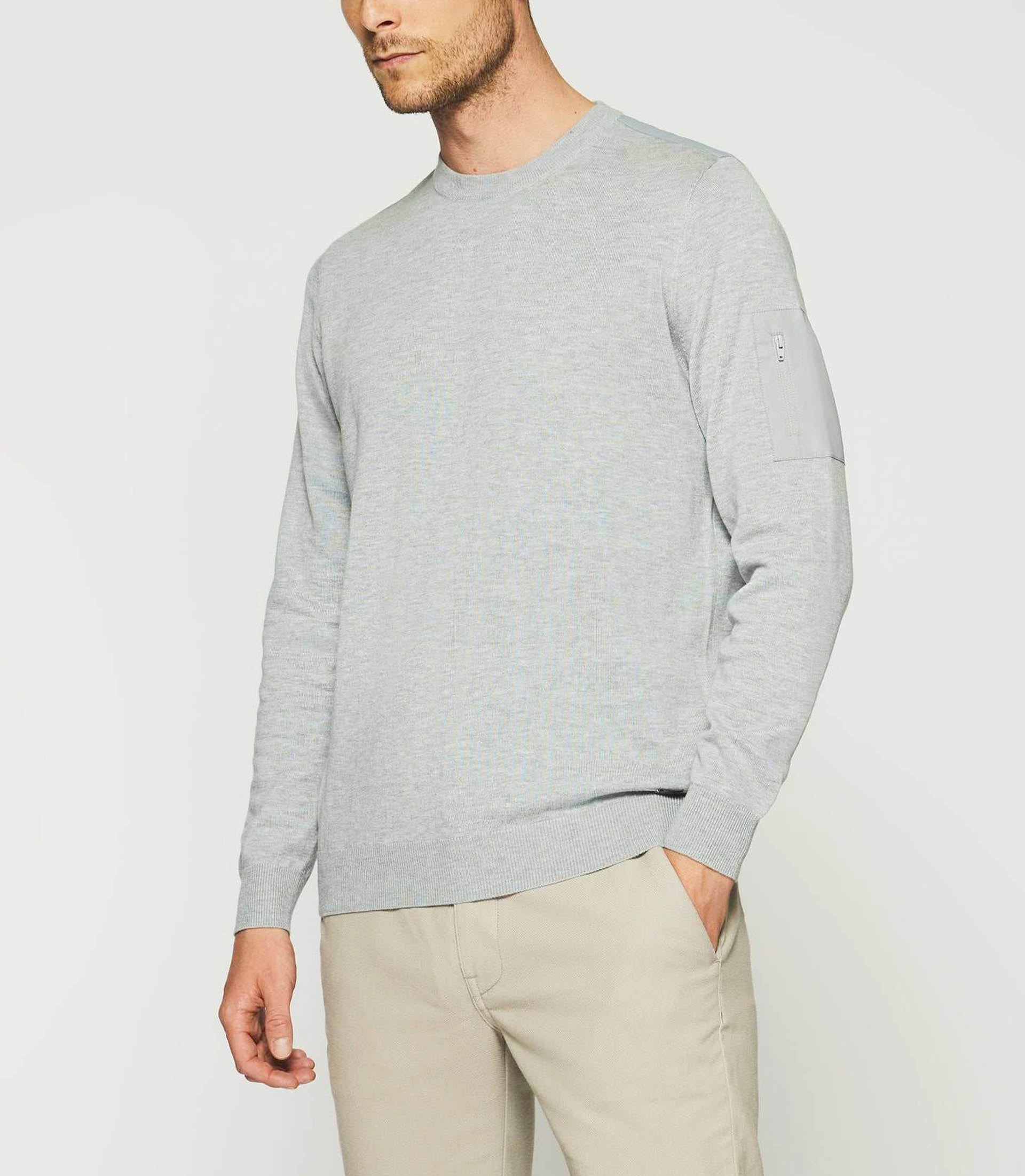 DAVID grey round neck sweater