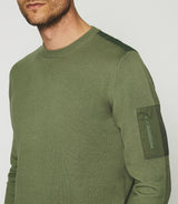 Round neck sweater khaki DAVID