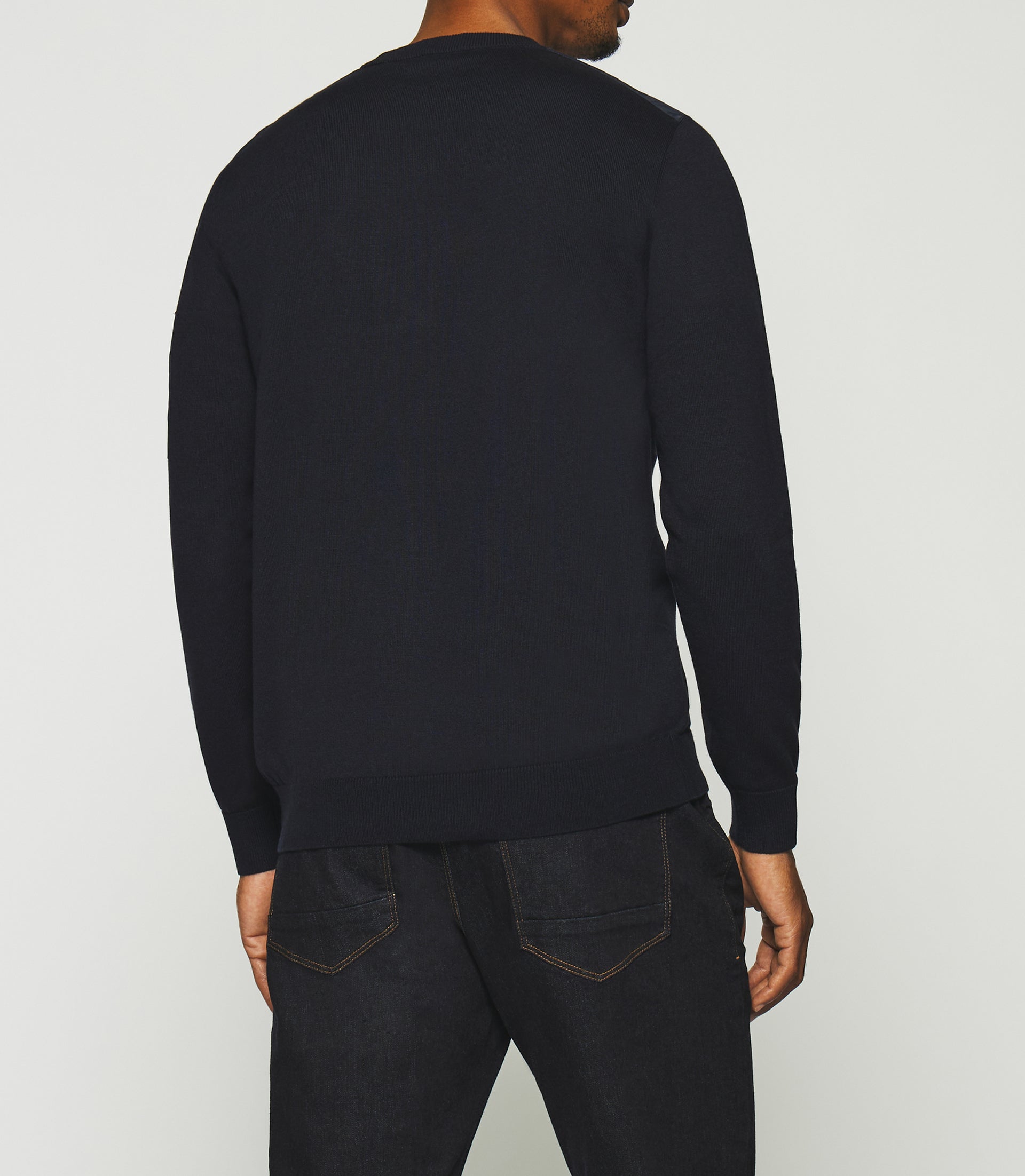 Round neck sweater navy DAVID