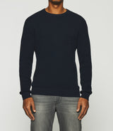 Round neck sweater in navy cotton DJANGO