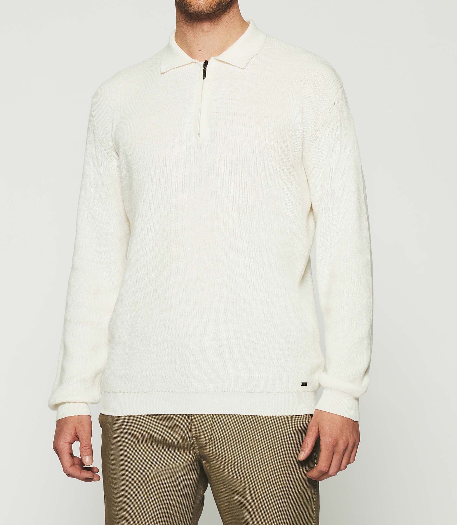 Ecru polo neck sweater DYLAN