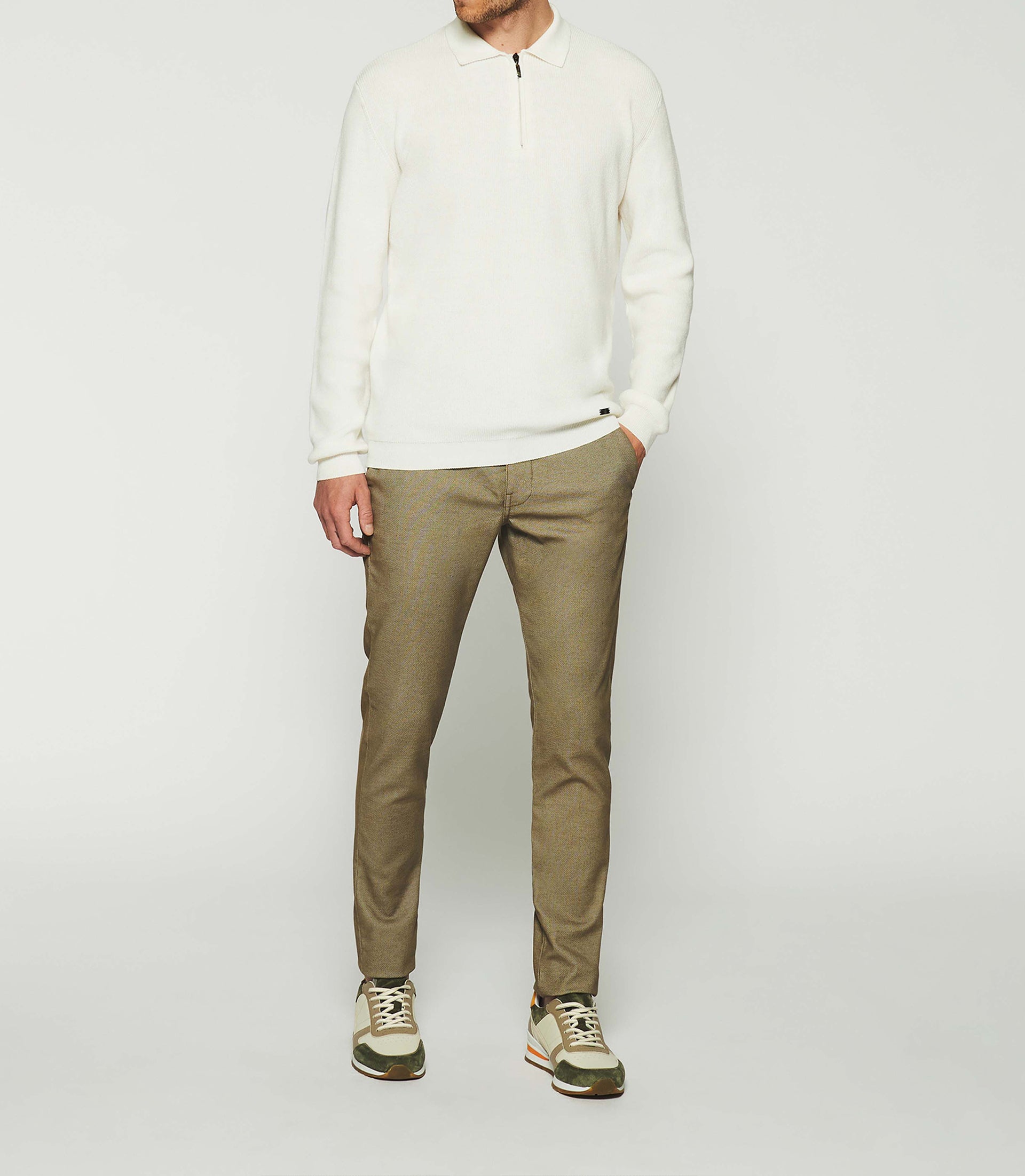 Ecru polo neck sweater DYLAN