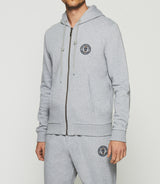 Gilet zippé à capuche gris chiné SWDOGAN