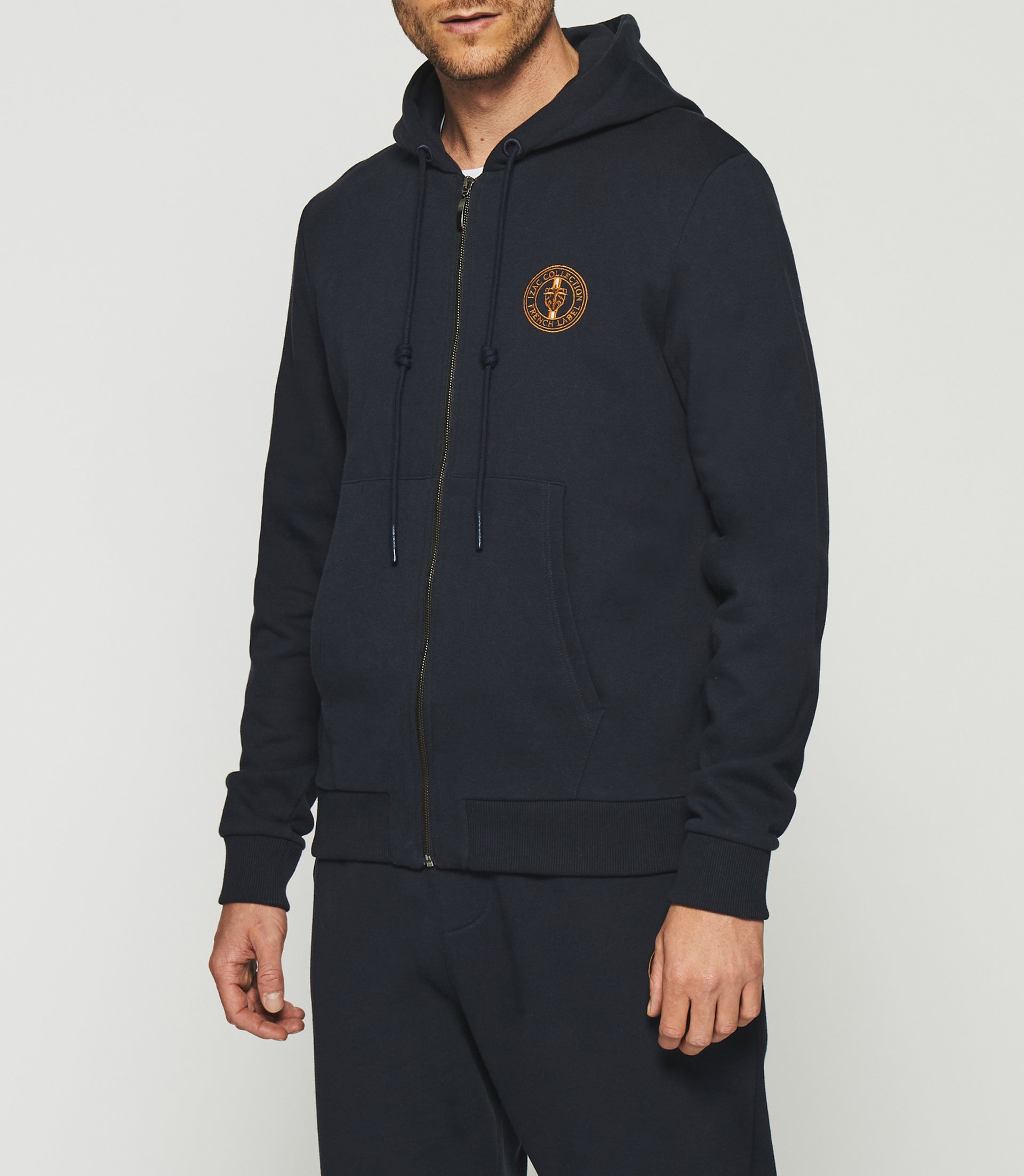 SWDOGAN navy hooded vest with zipper