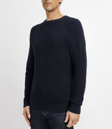 Pull col rond marine