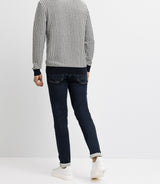 Marine two -tone round neck sweater