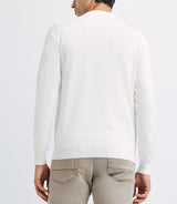 Round neck sweater with ecru pocket