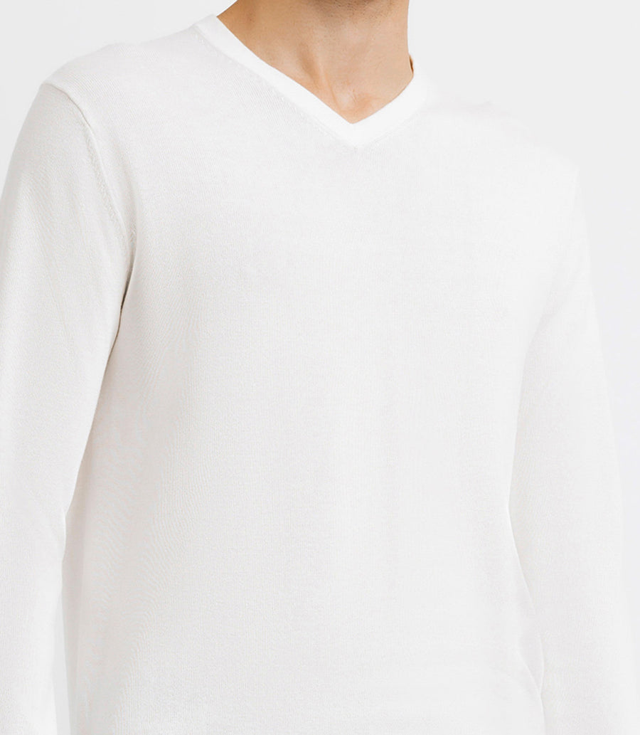 WHITE v-neck sweater