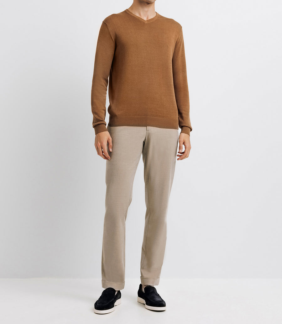 V-neck sweater CAMEL