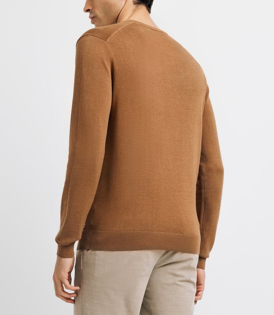 V-neck sweater CAMEL